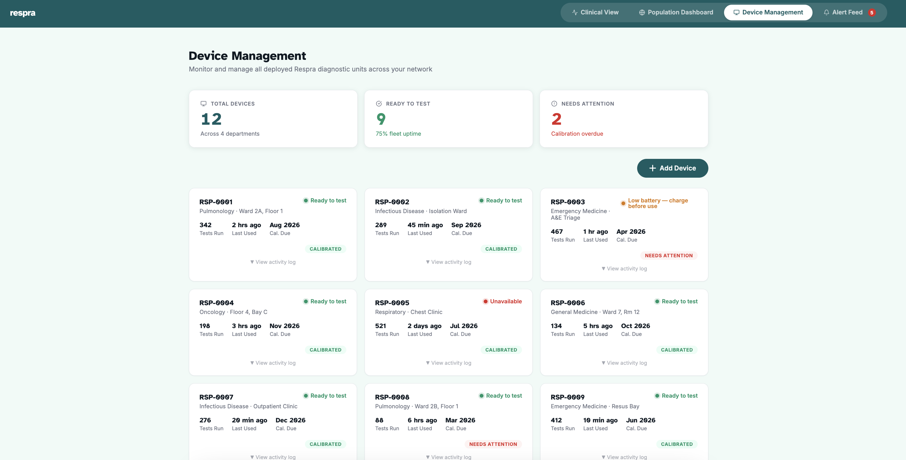 Diagnostic Results interface